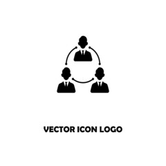 black colour business man icon vector