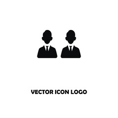 black colour business man icon vector