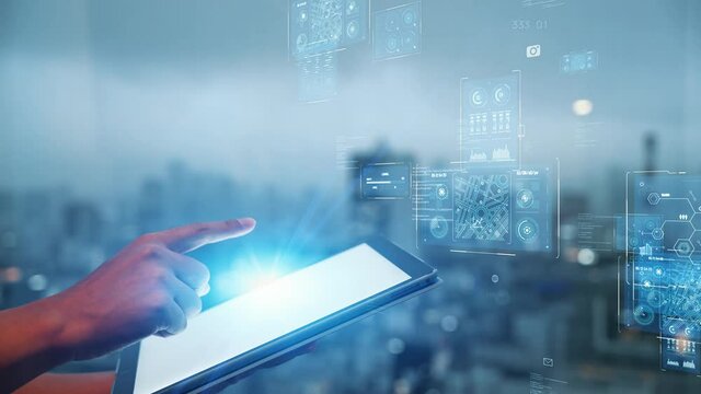 Communication network concept. Mobile application. Digital transformation.