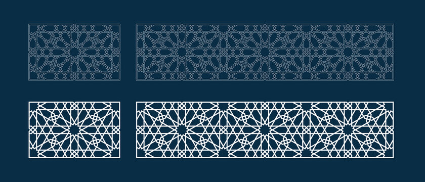 Template Islamic pattern for laser cutting or paper cut. Vector illustration.