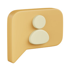 cute 3D simple conversation notification icon 3D rendering illustration