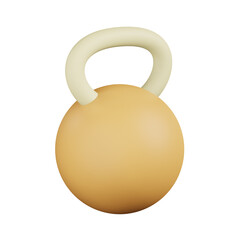 cute 3d fitness barbell icon with friendly color 3D render illustration