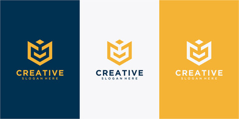 monogram logo design inspiration. V logo design concept