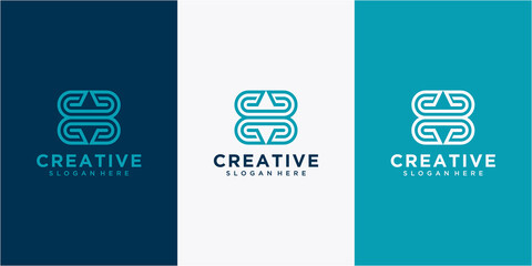 Letter H line logo design template. creative line letter H logo design inspiration