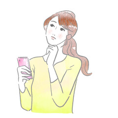 若い女性のポーズベクターイラストセット