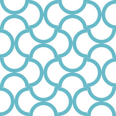 seamless pattern with blue waves, Seamless Blue Semicircular Curve Vector for Fabric, Paper, Wrapping, Abstract background..