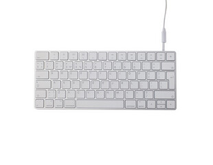 white keyboard on a white background