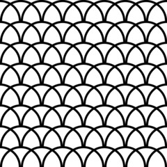 Vector seamless black geometric shapes and curves for fabrics, paper, wrapping and decoration.