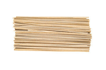 Buckwheat soba noodles isolated on white background