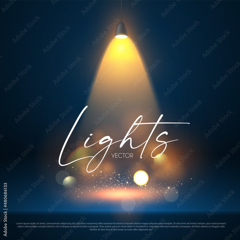 Wall mural colorful spotlight and empty scene. light effect presentation design. showcase element.