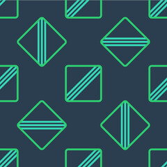 Line Sewing Pattern icon isolated seamless pattern on blue background. Markings for sewing. Vector