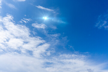 Background material of the sun, the refreshing blue sky and clouds_12