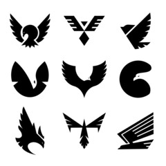 Logo of Black Eagle isolated on white background. Modern business logo template. Vector illustration
