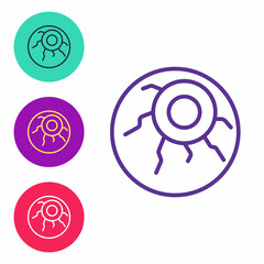 Set line Eye icon isolated on white background. Happy Halloween party. Set icons colorful. Vector