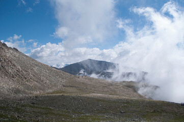 clouds over the mountains