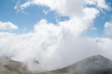 clouds over the mountains