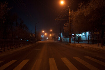 Empty street in the night