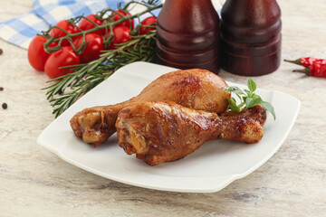 Roasted chicken legs with spicy sauce