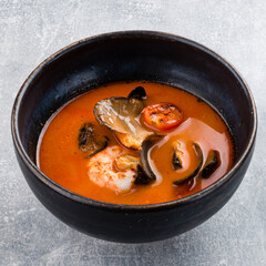 Thai soup Tom Yam with langoustine