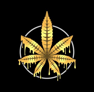 Gold cannabis marijuana leaf design illustration vector eps format , suitable for your design needs, logo, illustration, animation, etc.