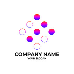 Logo T dots with gradient color dot logo vector