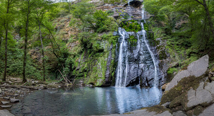 Semeira de Vilagocende. Fonsagrada, photograph of waterfall The Vilagocende Semeira, Fonsagrada