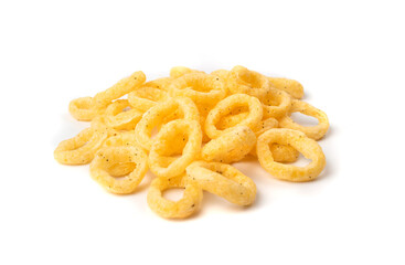 Corn Rings Isolated, Puffs with Spices