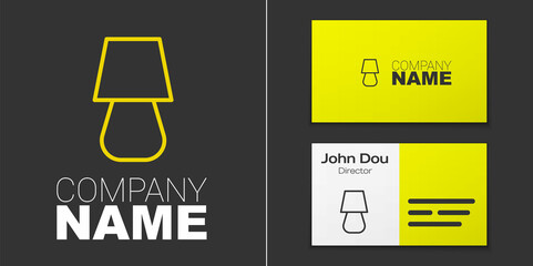 Logotype line Table lamp icon isolated on grey background. Logo design template element. Vector