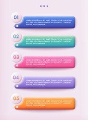 Set of infographics elements in 3d style. Can be used for info graphics, graphic or website layout vector, numbered banners, diagram, flyer, corporate report, marketing etc, web.