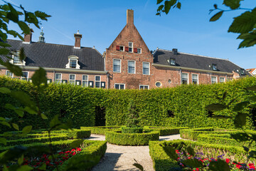 Fototapeta na wymiar Hidden renaissance style garden 'Prinsentuin' in the inner city of Groningen, the Netherlands.