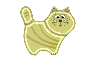 Animals. Stylized image of a cute cat. Drawing on a white background. Isolated, background.
