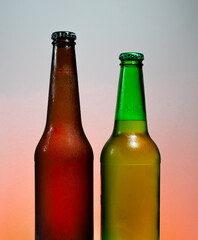 bottle of beer with drops