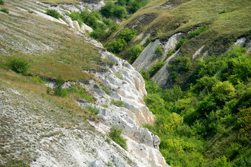Fototapeta na wymiar Divnogorsk chalk canyon. Voronezh region, Russia