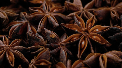 Dry Star anise spice close up