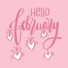 Hello February hand lettering card © Handini_Atmodiwiryo