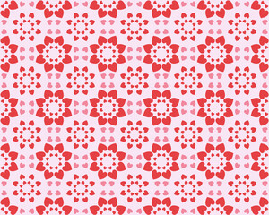 Kaleidoscope of hearts. Seamless vector pattern