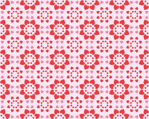 Kaleidoscope of hearts. Seamless vector pattern