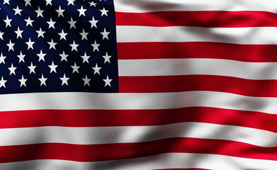 Naklejka premium Close up of a flag of United States of America. 3d rendering
