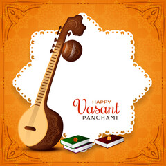 Happy Vasant Panchami festival of wisdom and art celebration background