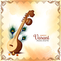 Illustration of Happy Vasant Panchami festival background