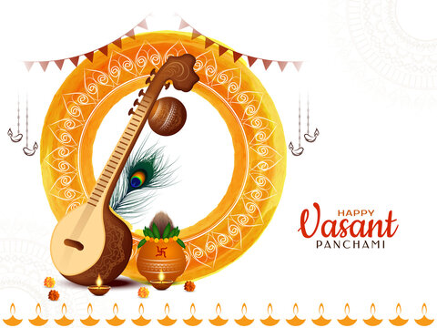 Happy Vasant Panchami Hindu festival celebration background design