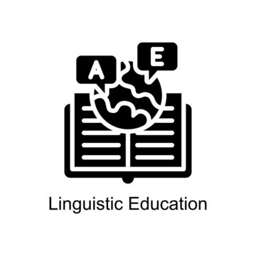 Linguistic Education vector Solid Icon Design illustration. Educational Technology Symbol on White background EPS 10 File