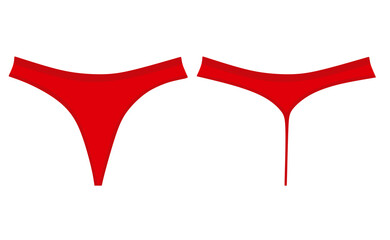 Red woman underwear. vector illustration - obrazy, fototapety, plakaty