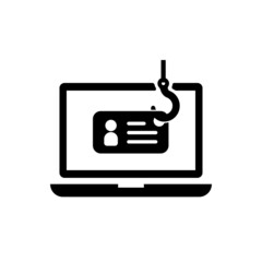 Phishing scam vector icon illustration (laptop pc)