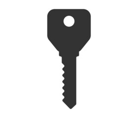 Key silhouette of security symbol. Vector lock safe icon