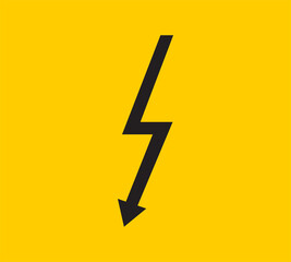 Power energy vector emblem. Electricity flash symbol. Charge or danger icon