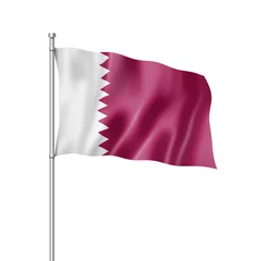 Fotobehang Qatar flag isolated on white © daboost