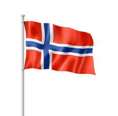 Norwegian flag isolated on white