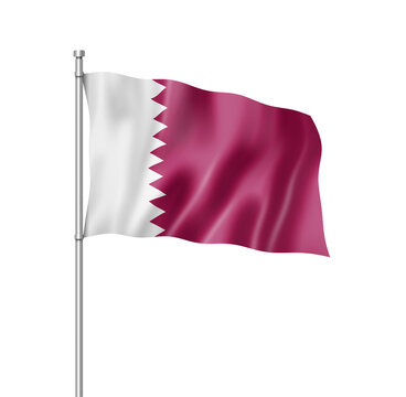 Qatar flag isolated on white