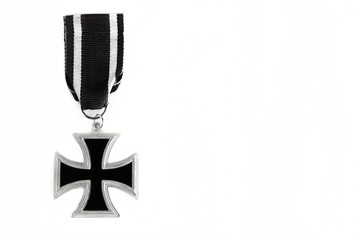 Old medal Cross on a white background. - obrazy, fototapety, plakaty